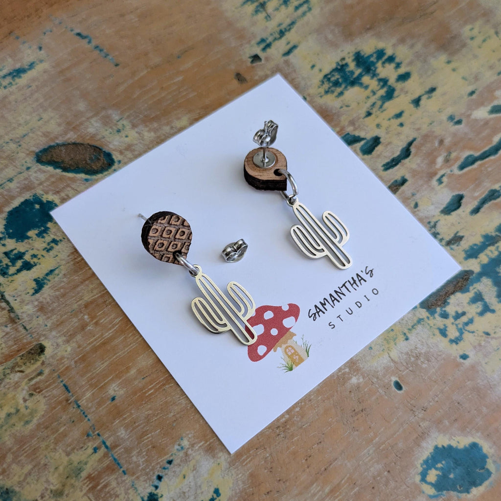 CACTUS | Stud top dangle earrings