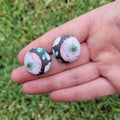 Dark Rose Button stud earrings