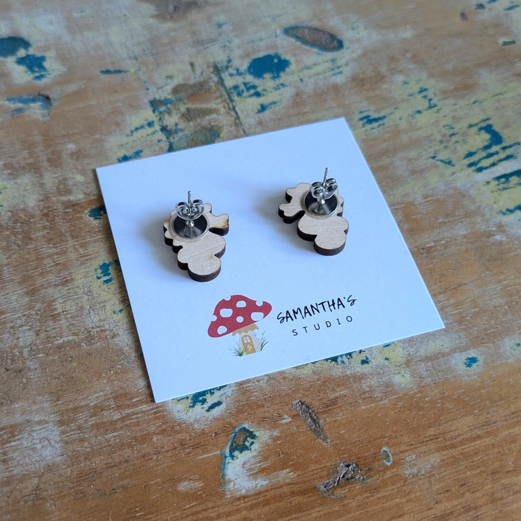 Seahorse Wooden Stud earrings