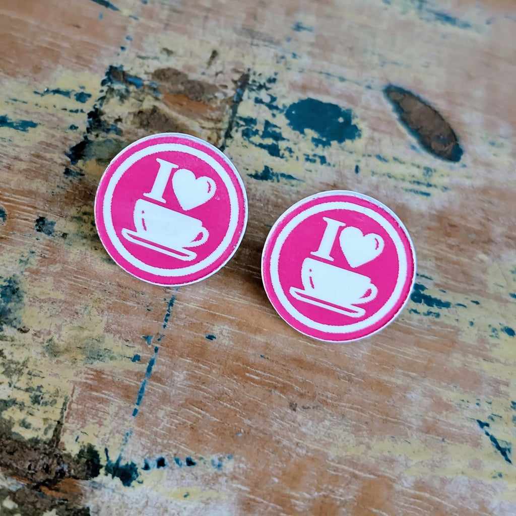 Coffee Love Acrylic Stud earrings