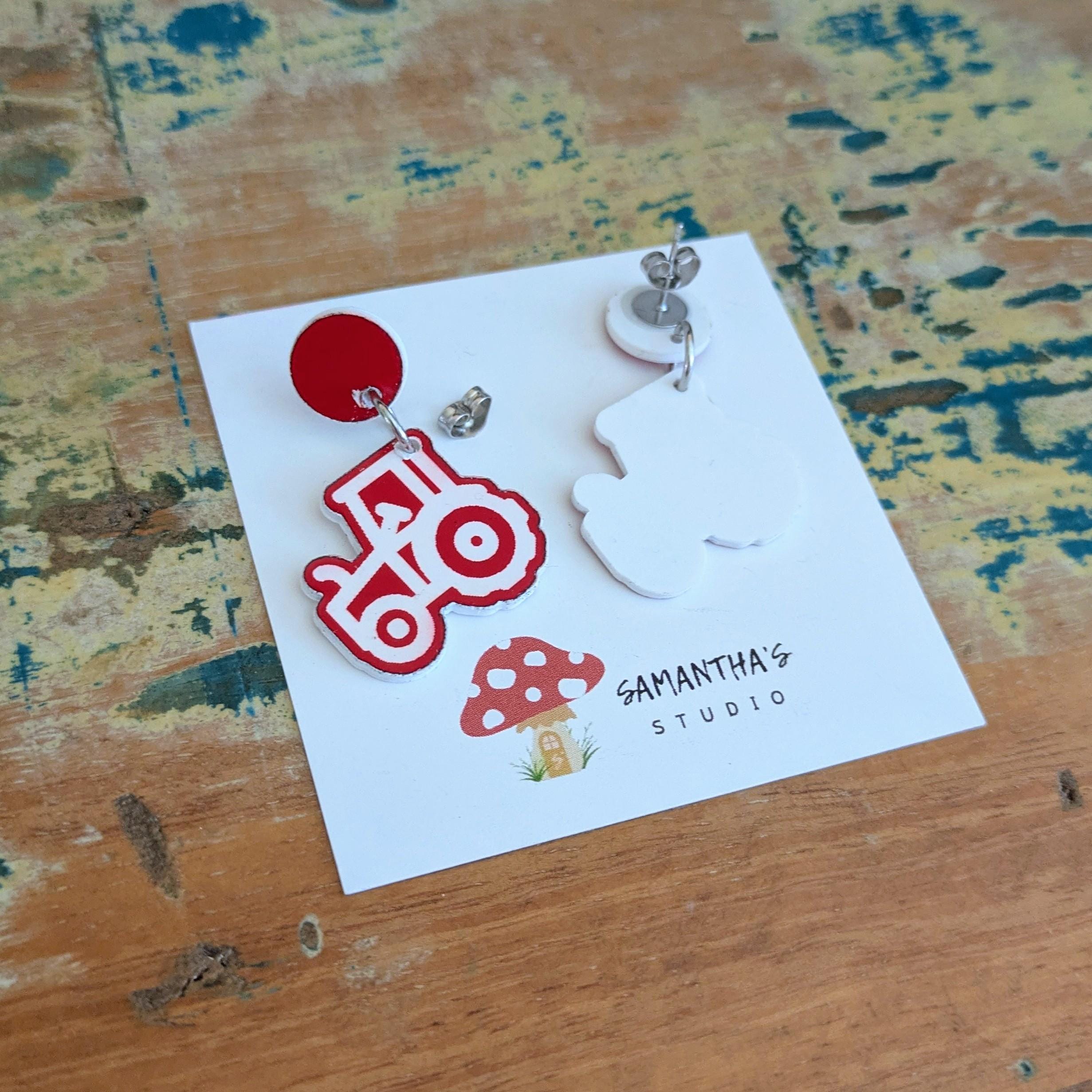 Tractor Dangle Earrings, Country farming earrings, Country & Western