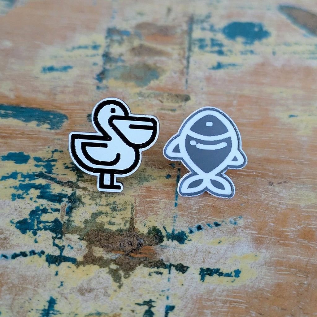 Pelican & Fish stud Earrings