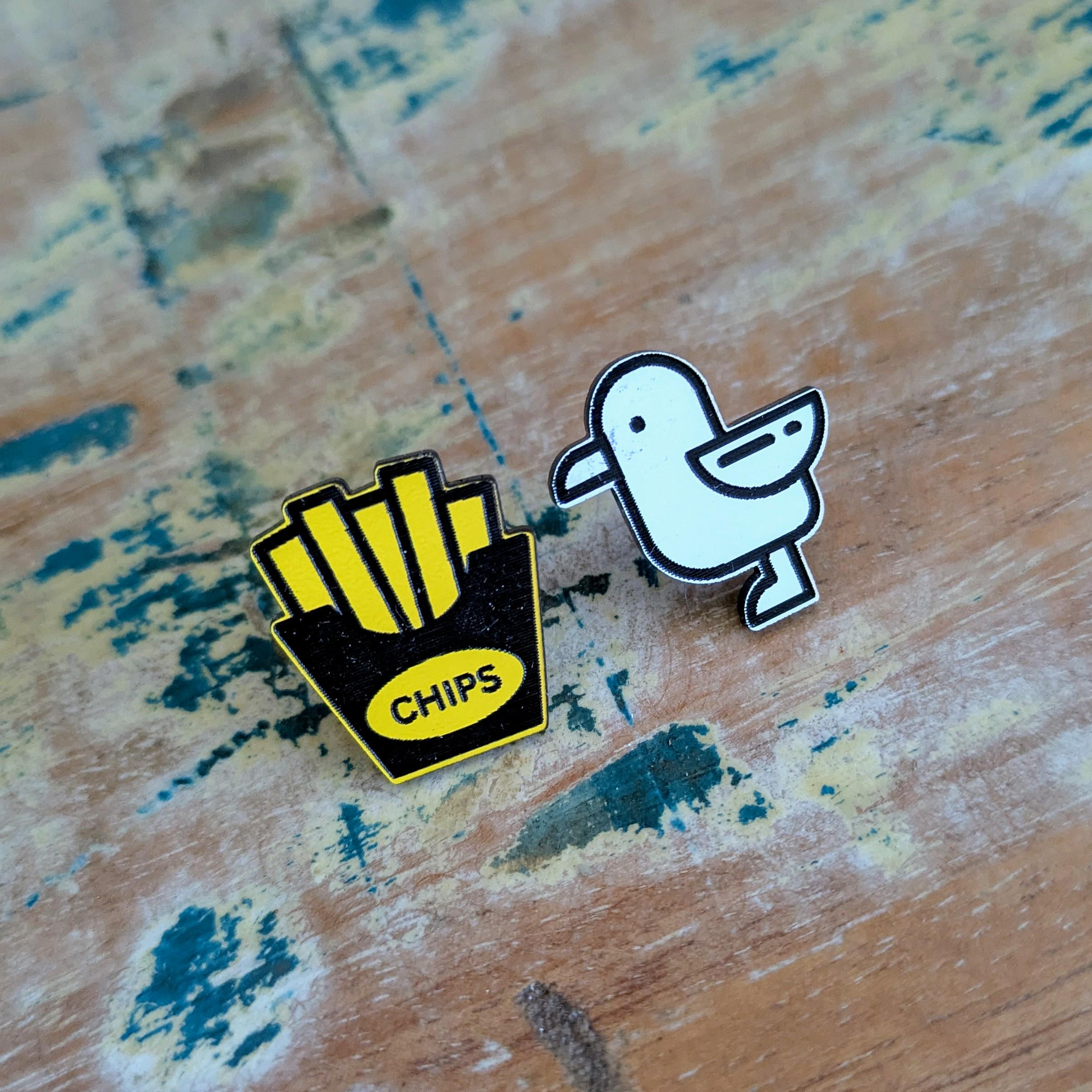 Seagull & Chippy stud Earrings