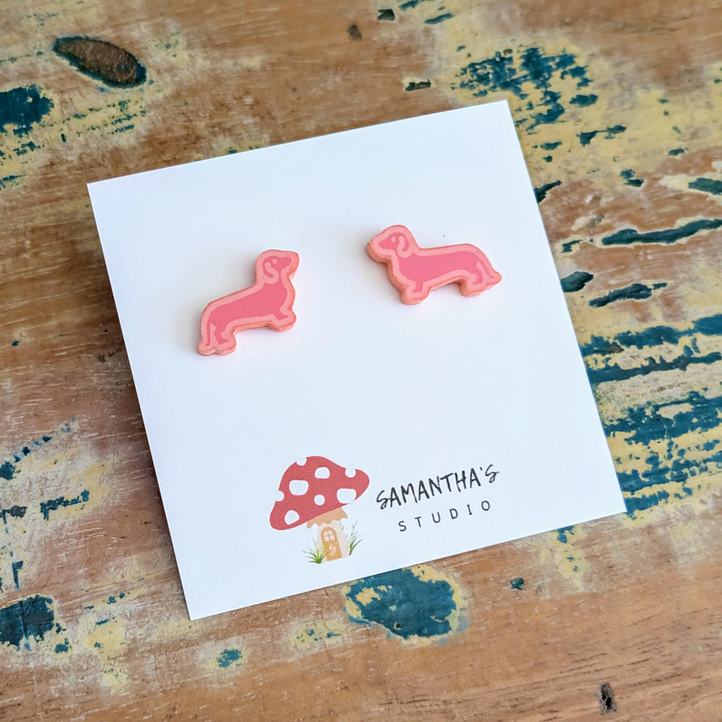 Dachshund Dog Acrylic Stud earrings