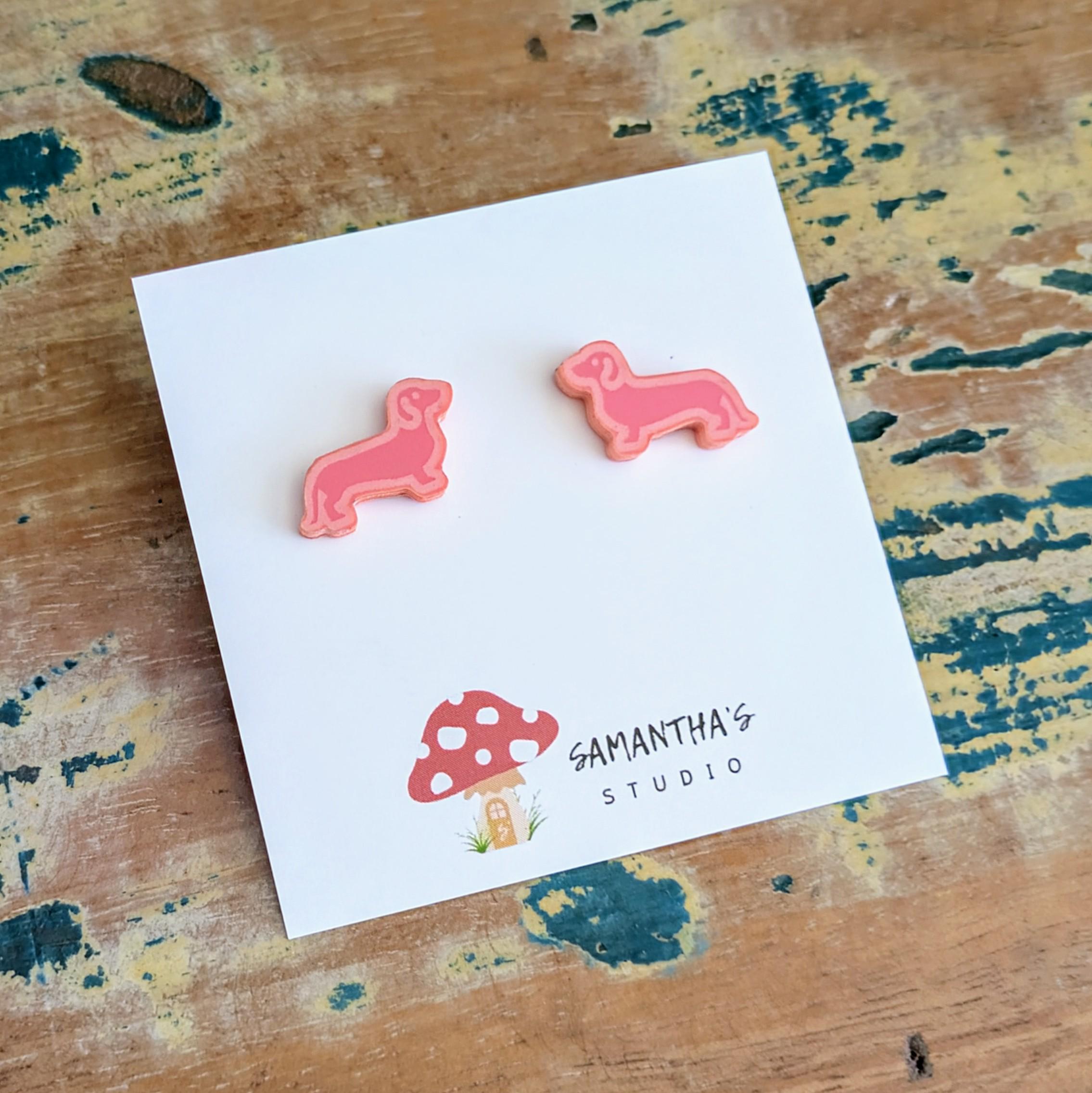 Dachshund Dog Acrylic Stud earrings