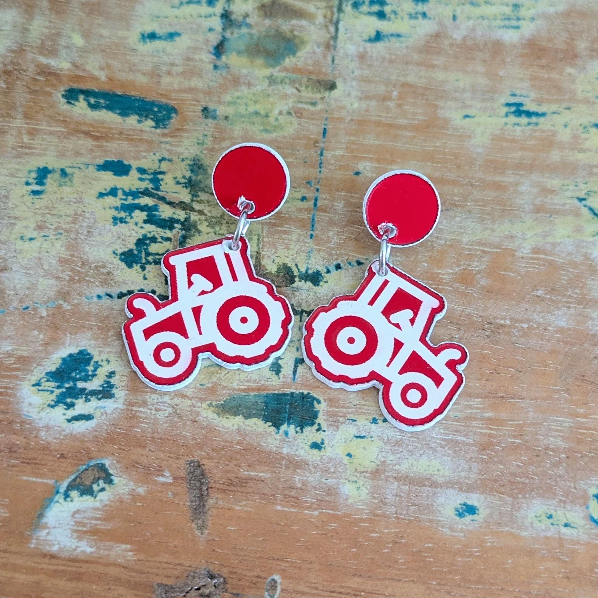 Tractor Dangle Earrings, Country farming earrings, Country & Western