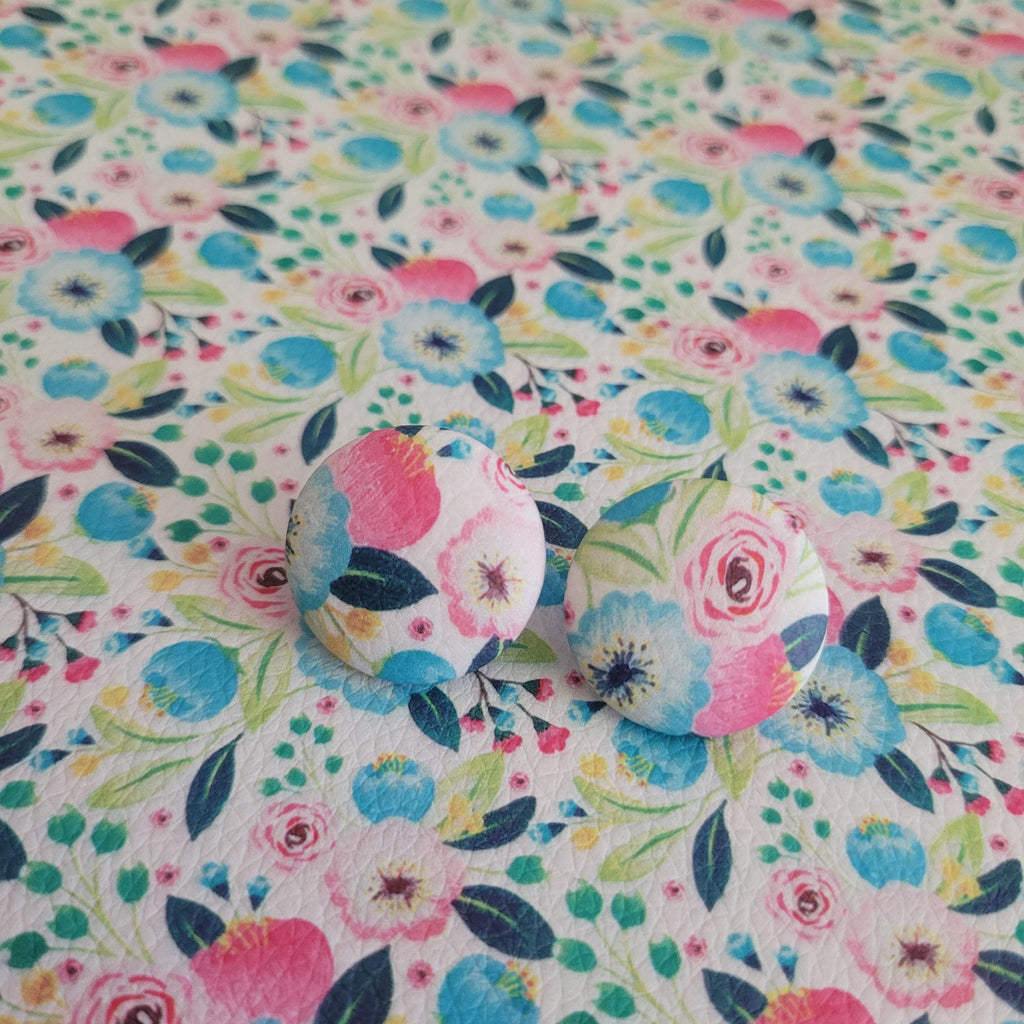 Autumn Flower Button stud earrings
