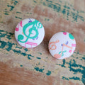 Rainbow Music Button Earrings
