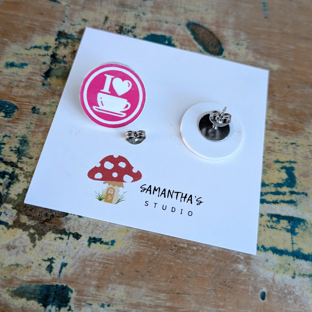 Coffee Love Acrylic Stud earrings