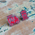 Fire Truck & Fire Hydrant Stud Earrings