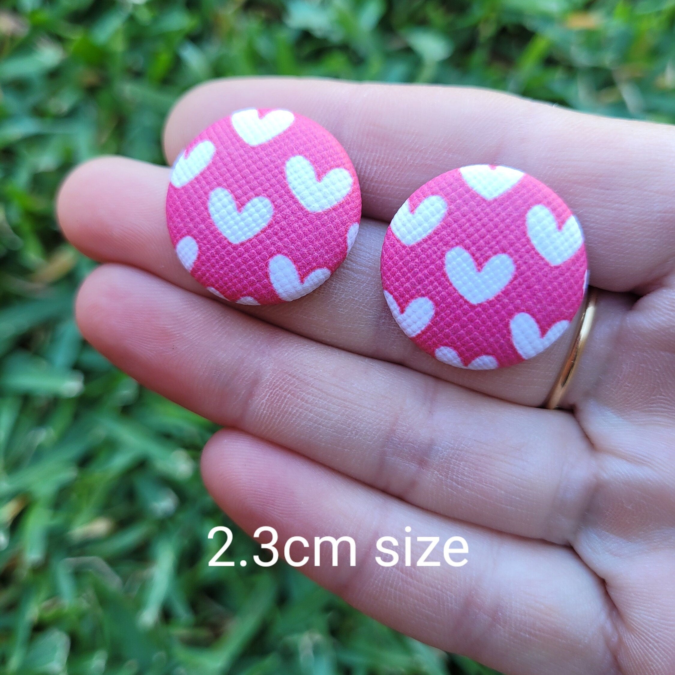 Sweet Heart Button Stud Earrings, Love stud earrings