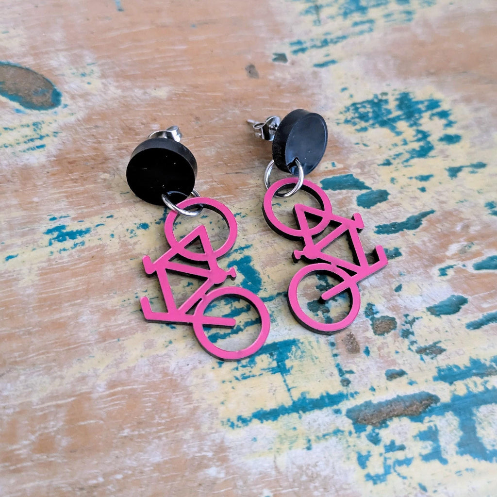 Bike Dangle Earrings, Bicycle dangle earrings,