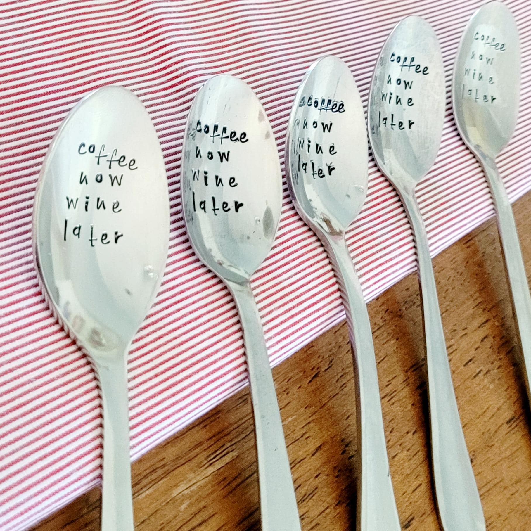 Coffee Now Wine Later - Quote Cutlery (Spoon),