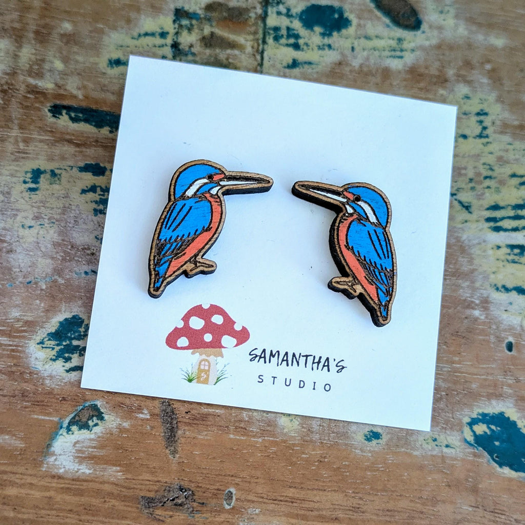 King Fisher Bird Stud earrings