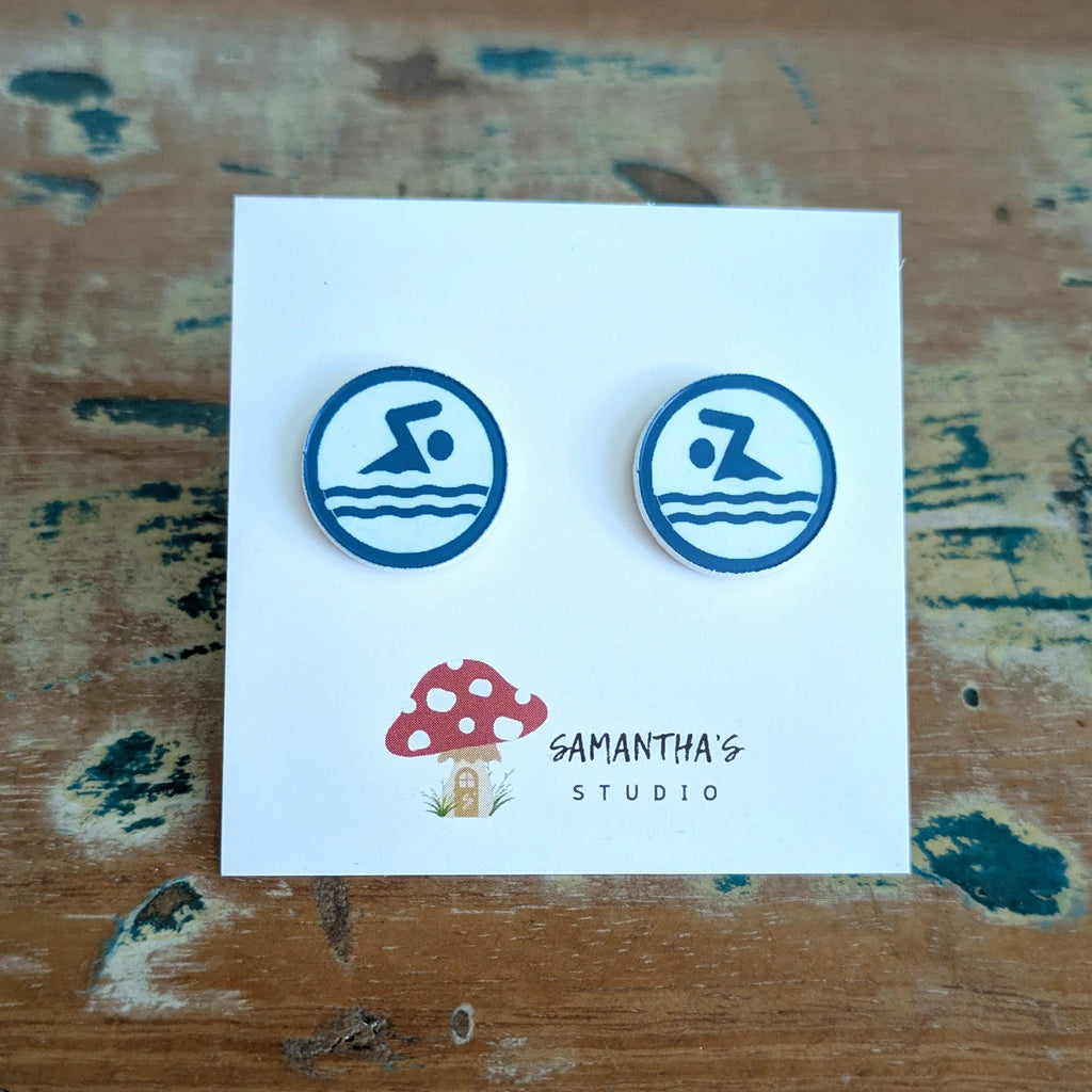 Swimming Acrylic Stud Earrings