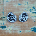 1 x Pair of Gorilla face stud earrings