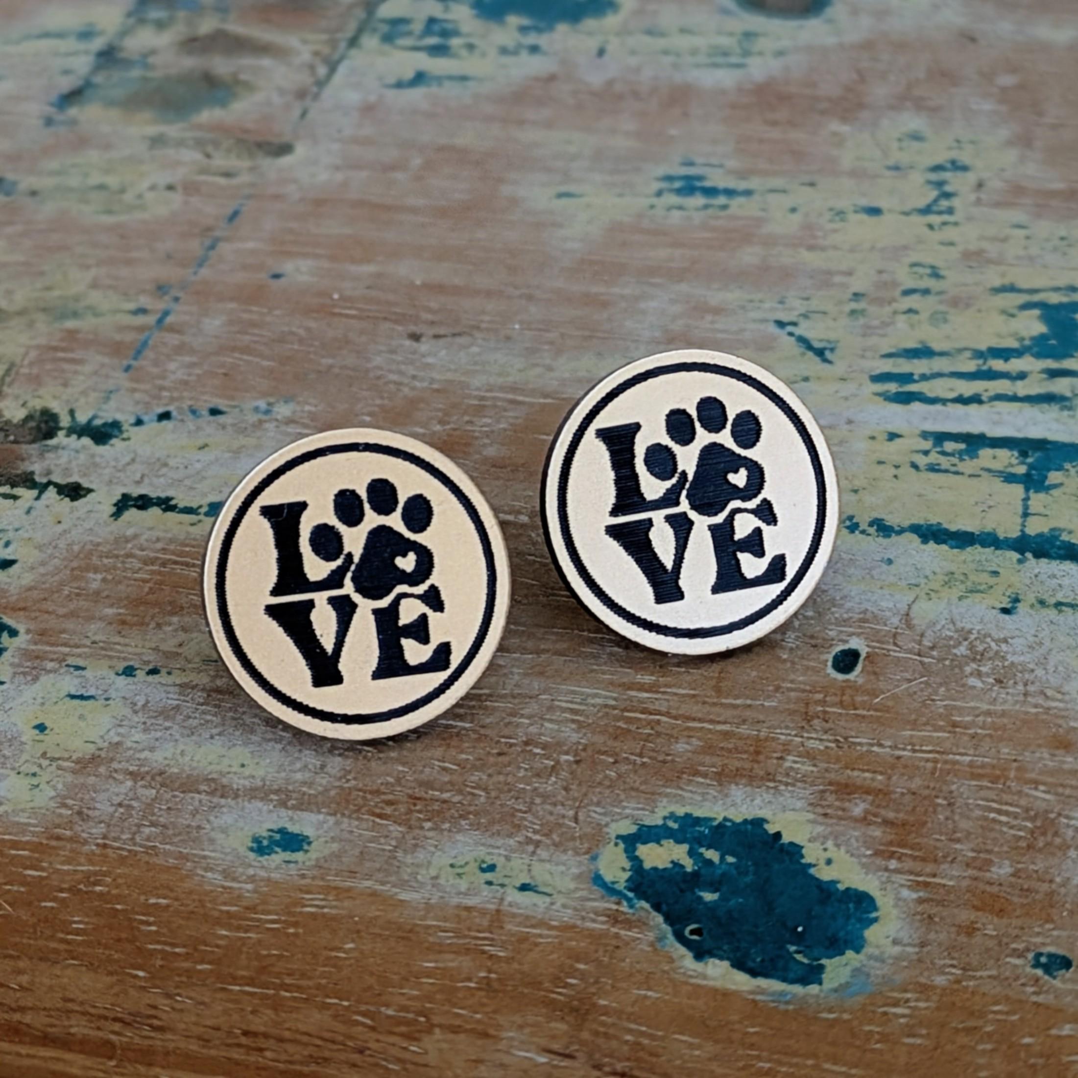 Dog Love Acrylic Stud earrings