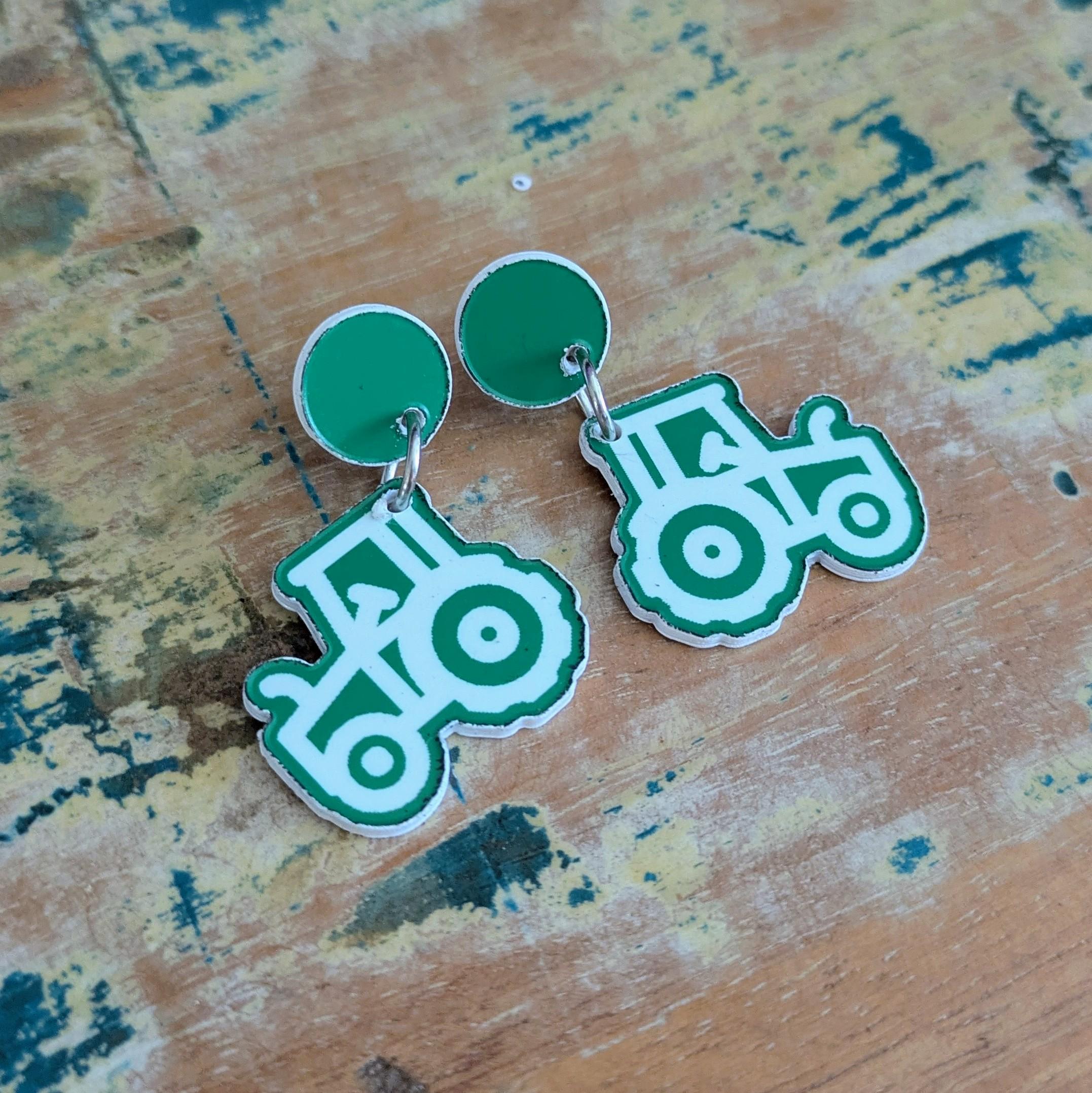 Tractor Dangle Earrings, Country farming earrings, Country & Western