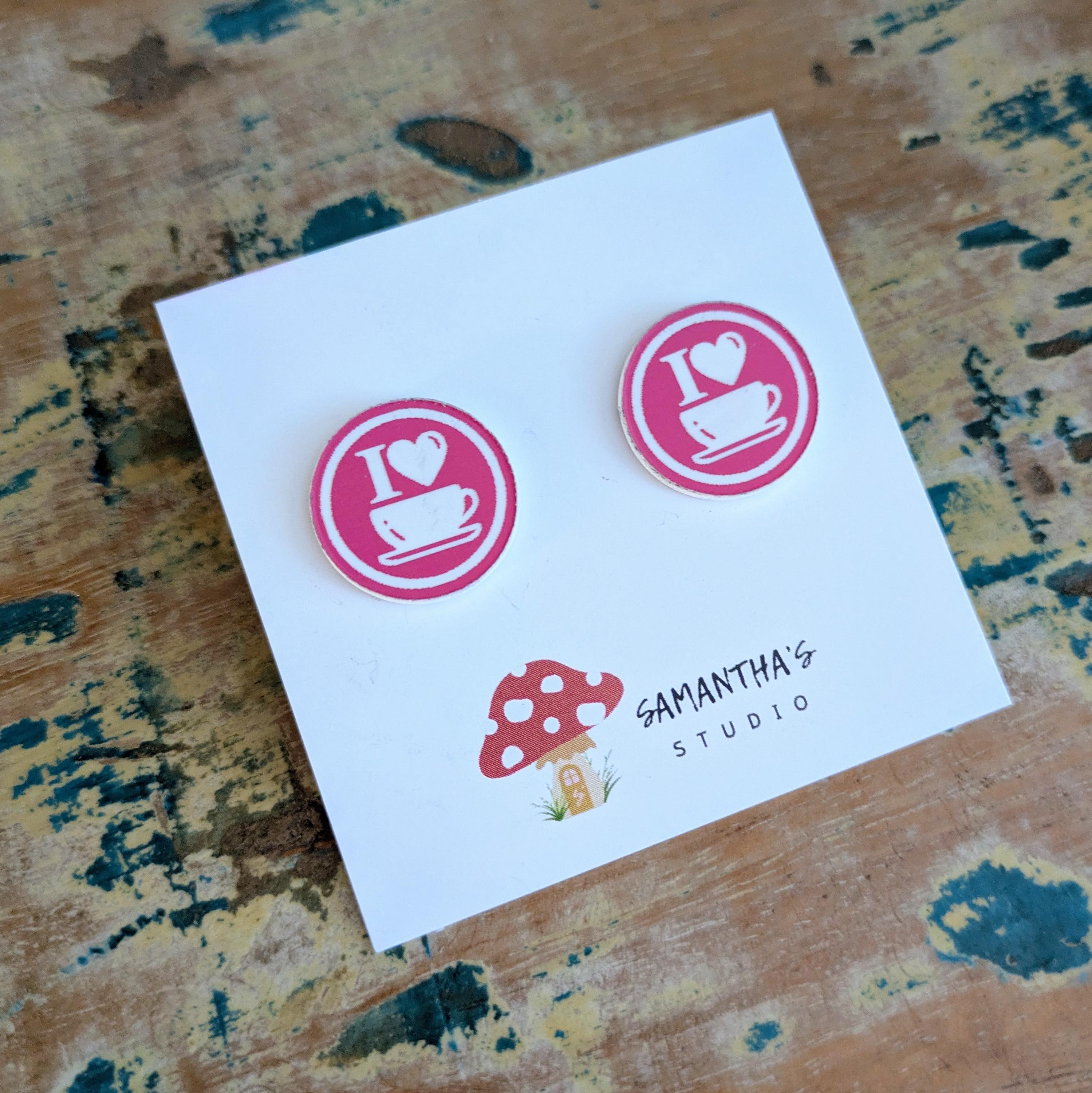 Coffee Love Acrylic Stud earrings