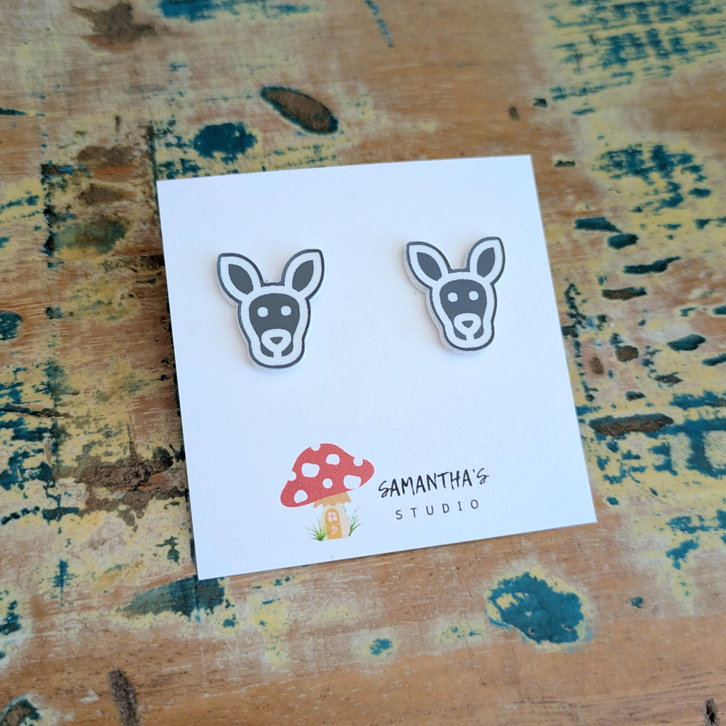 Kangaroo Stud earrings,  Acrylic Stud earrings
