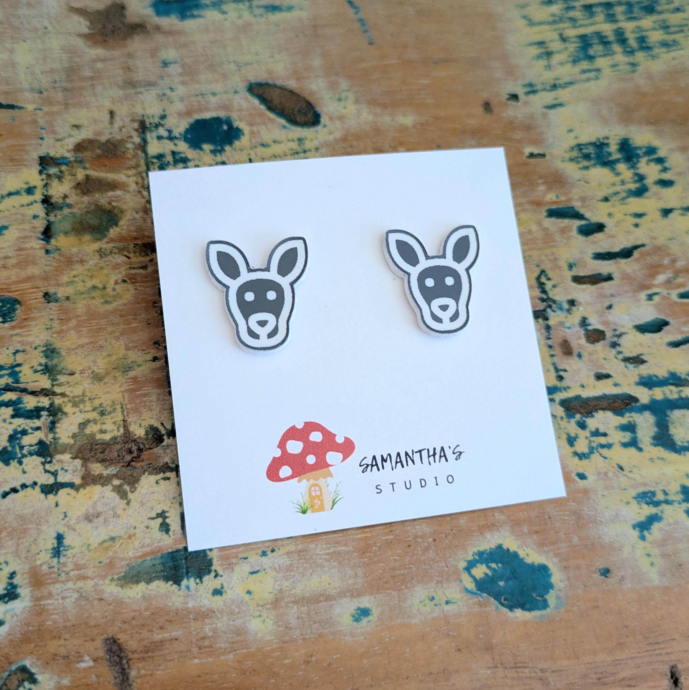 Kangaroo Stud earrings,  Acrylic Stud earrings