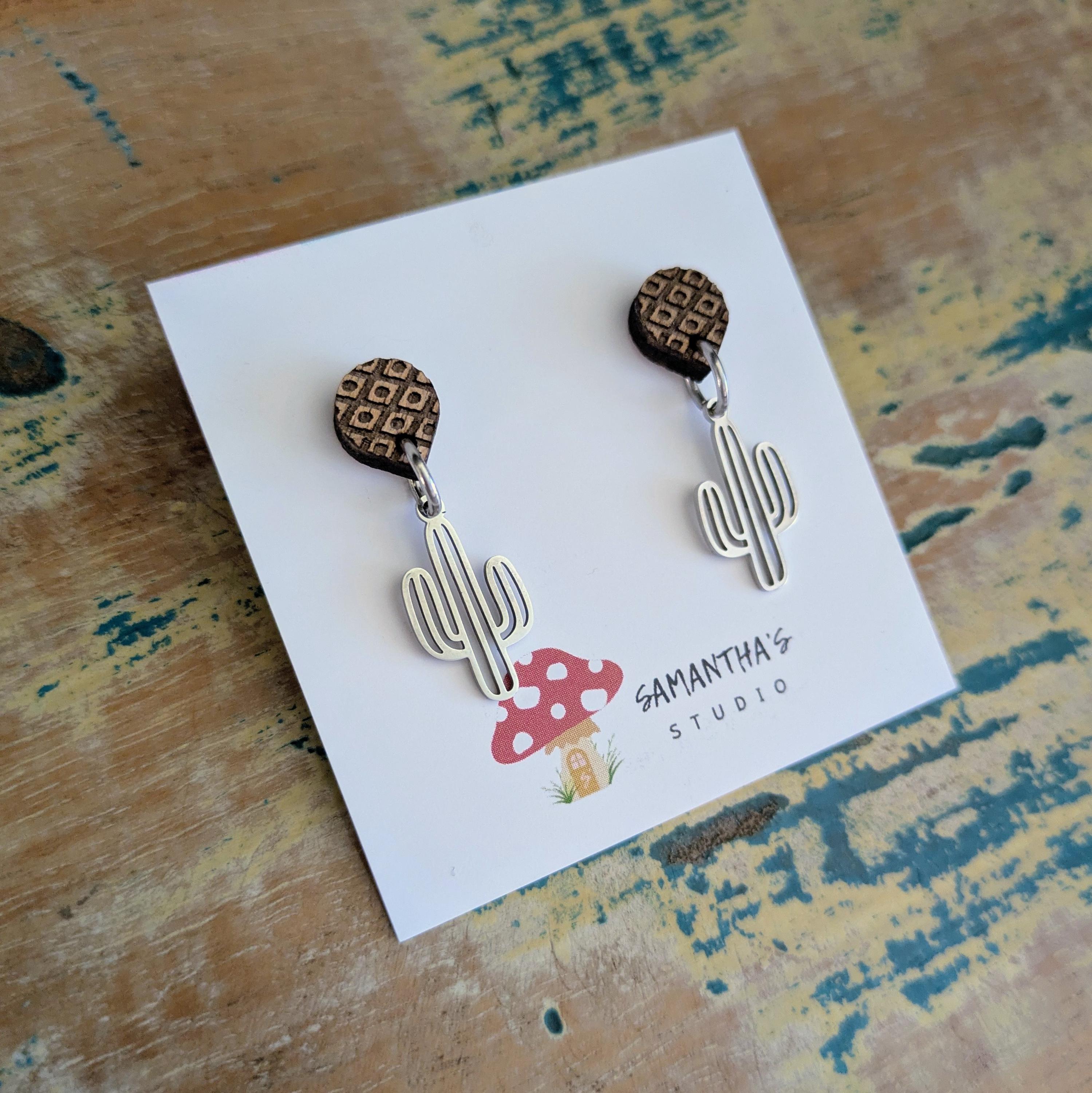 CACTUS | Stud top dangle earrings