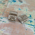 Chocolate Spread & Toast wooden stud earrings