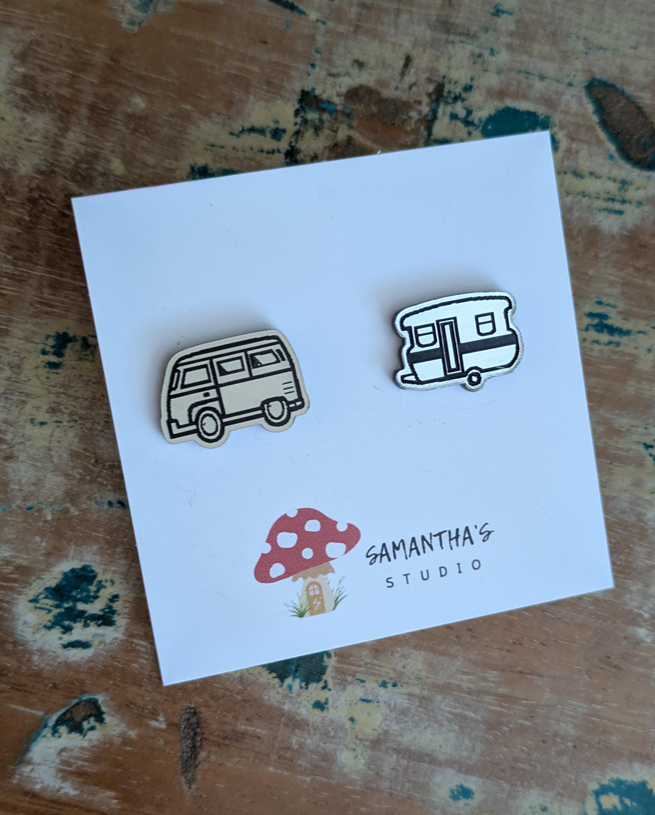 Microbus & Caravan stud earrings