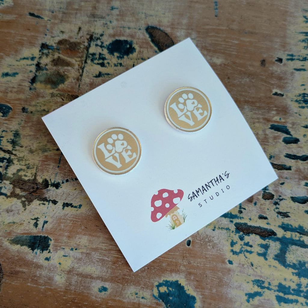 Dog Love Acrylic Stud earrings