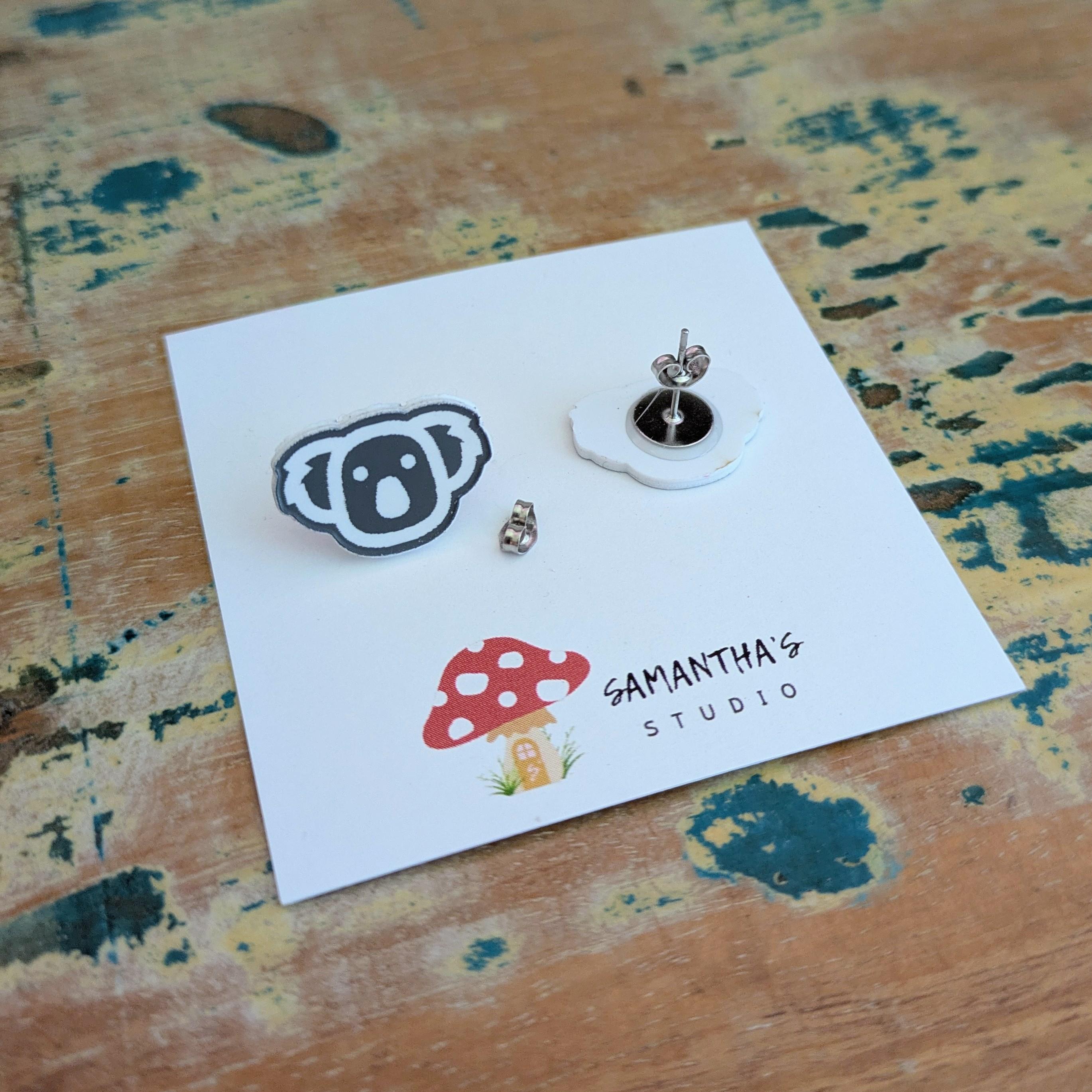 Koala stud earrings