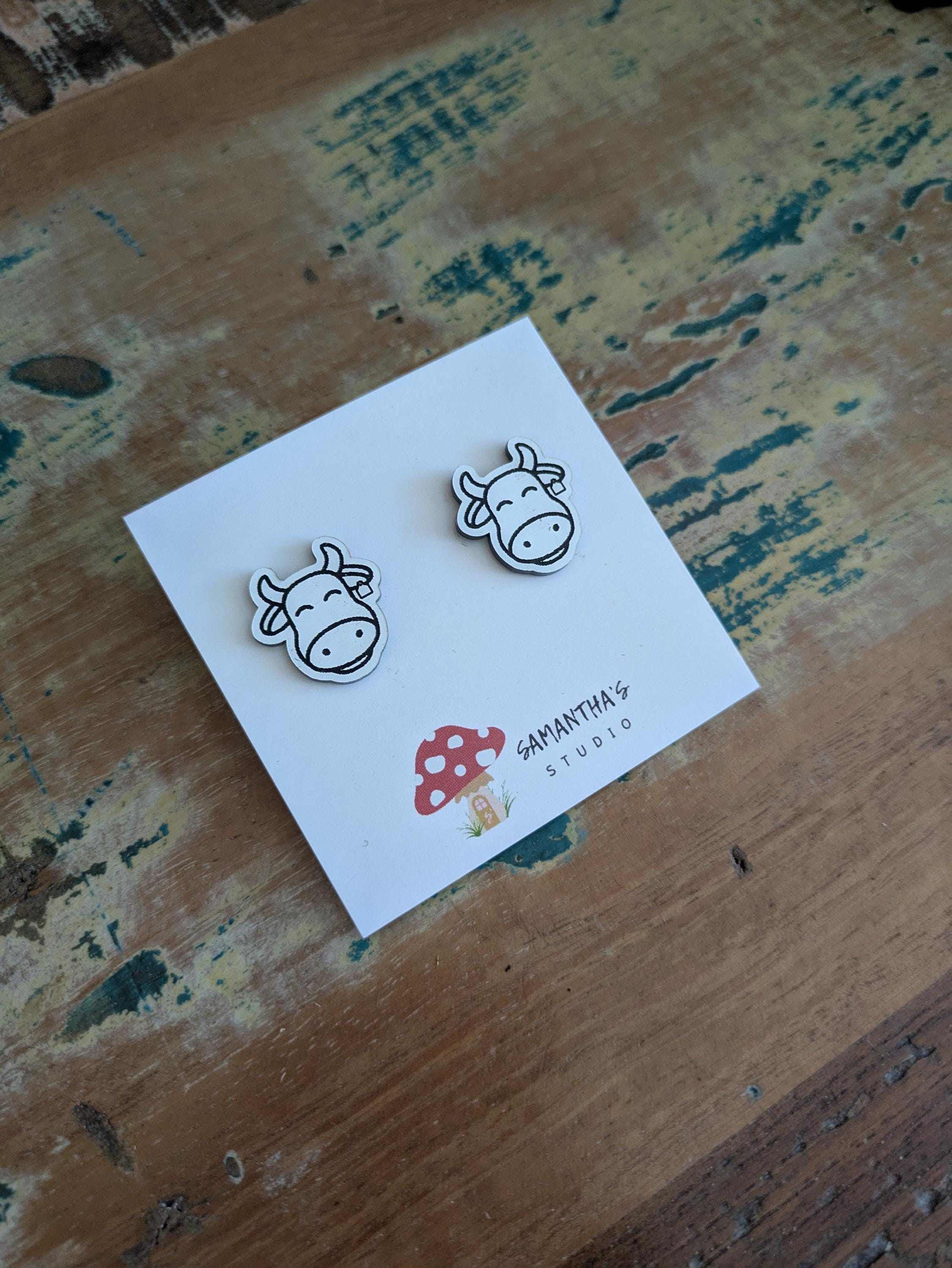 Cow Acrylic Stud earrings