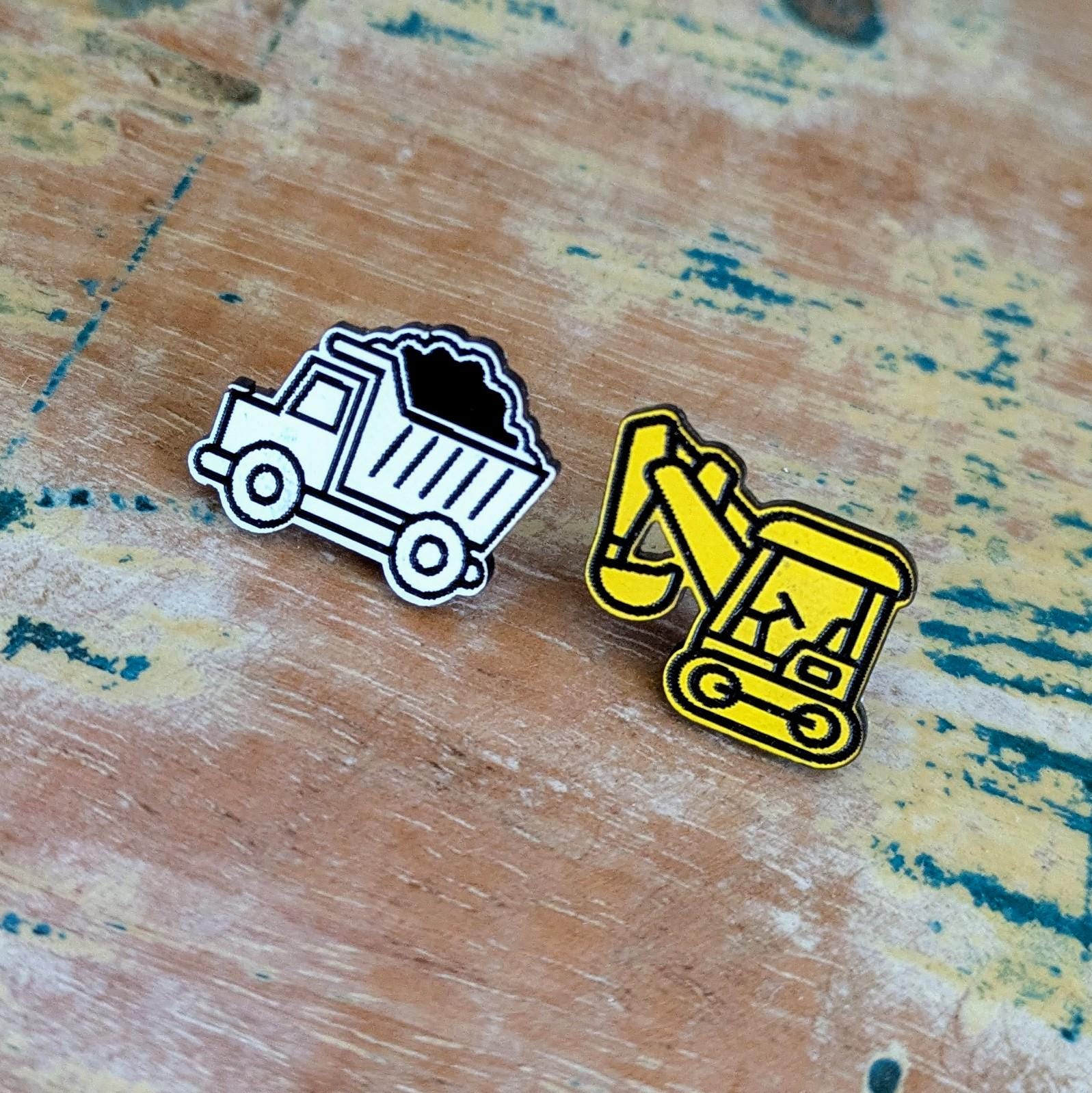 Dump truck & Digger acrylic earrings