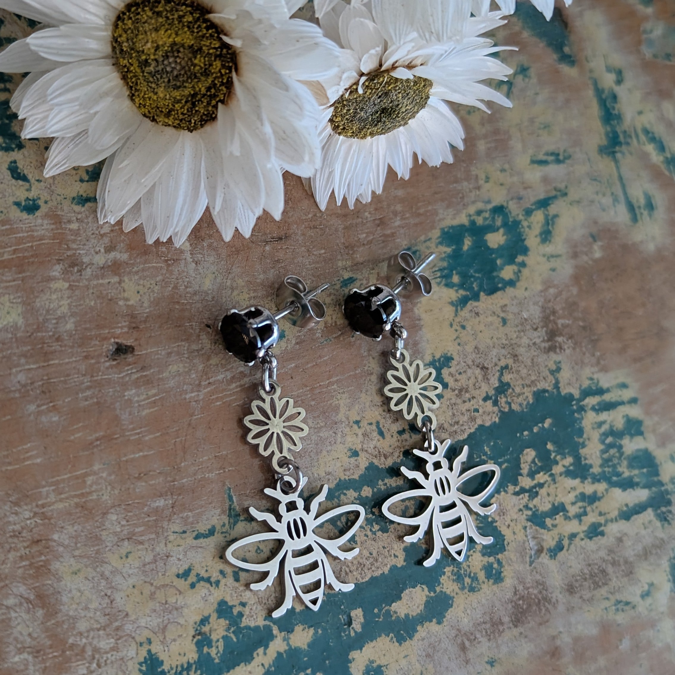 Bee In The Flower Fields Earrings