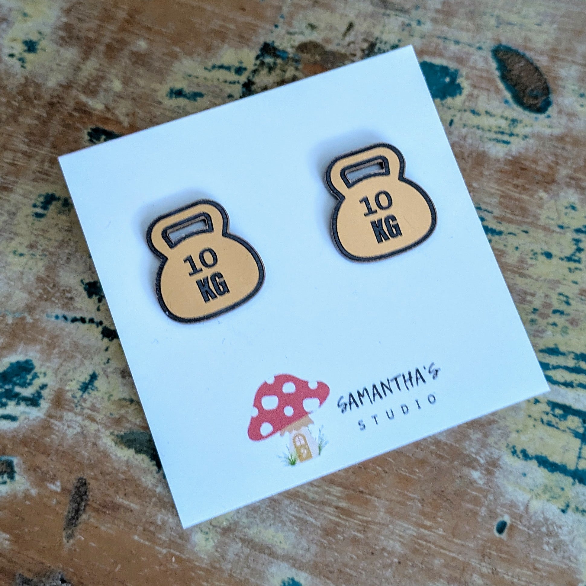Kettle Bell Acrylic Stud Earrings