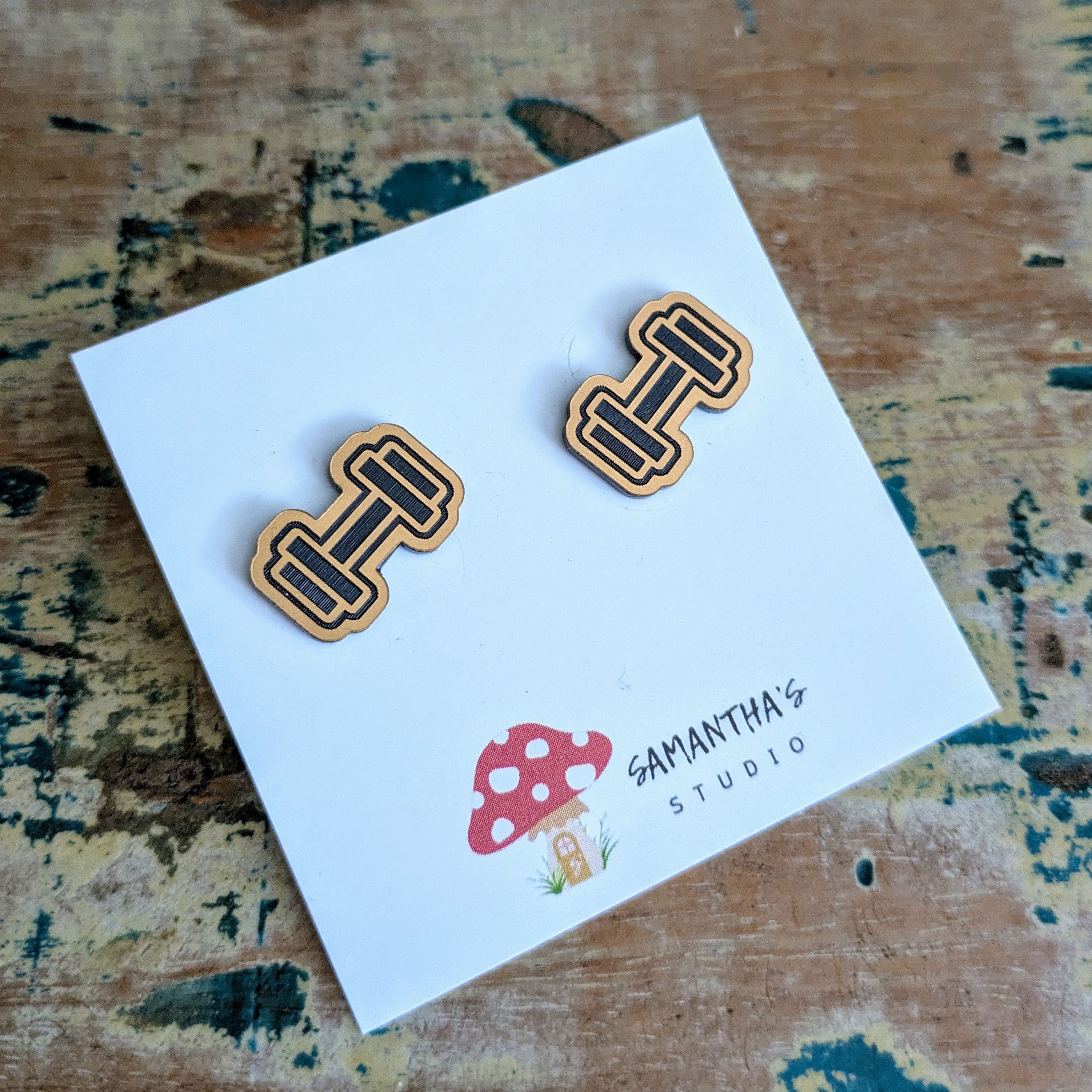 Gym weights Acrylic Stud Earrings