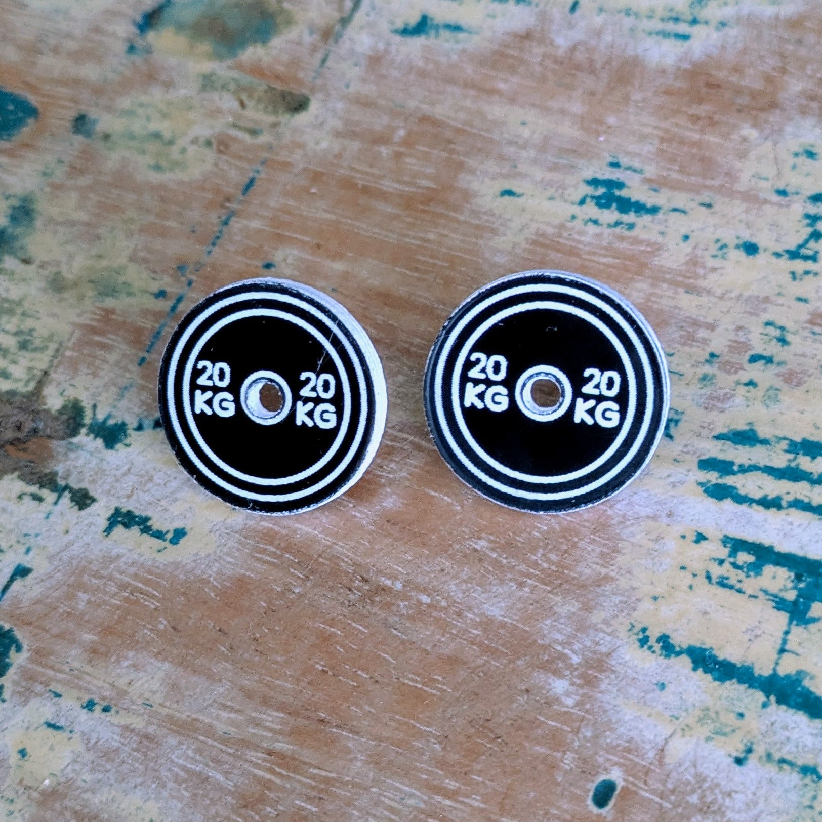 Weight Plate Acrylic Stud Earrings