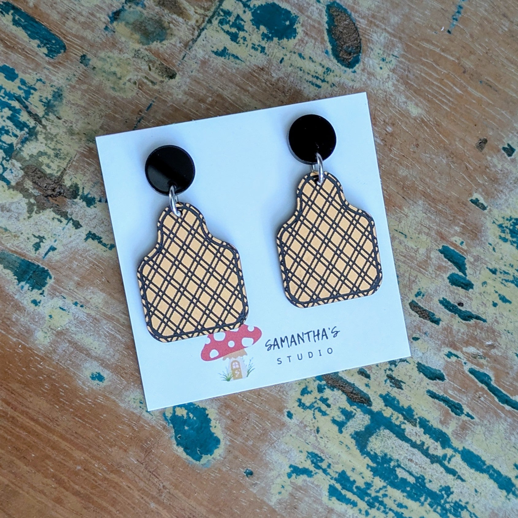 Cattle & Animal Tag Acrylic Dangle Earrings