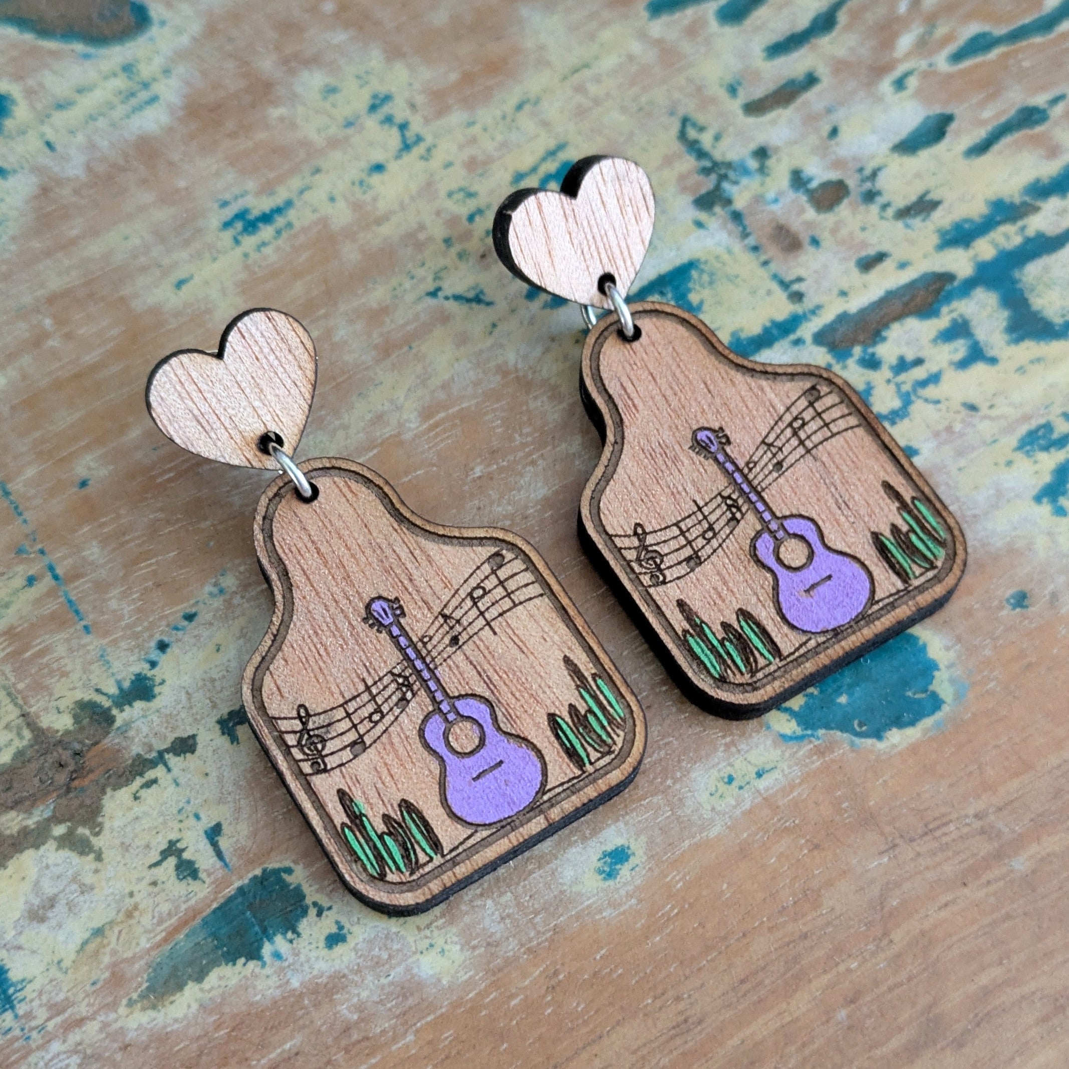 Country Music Tag Dangle Earrings