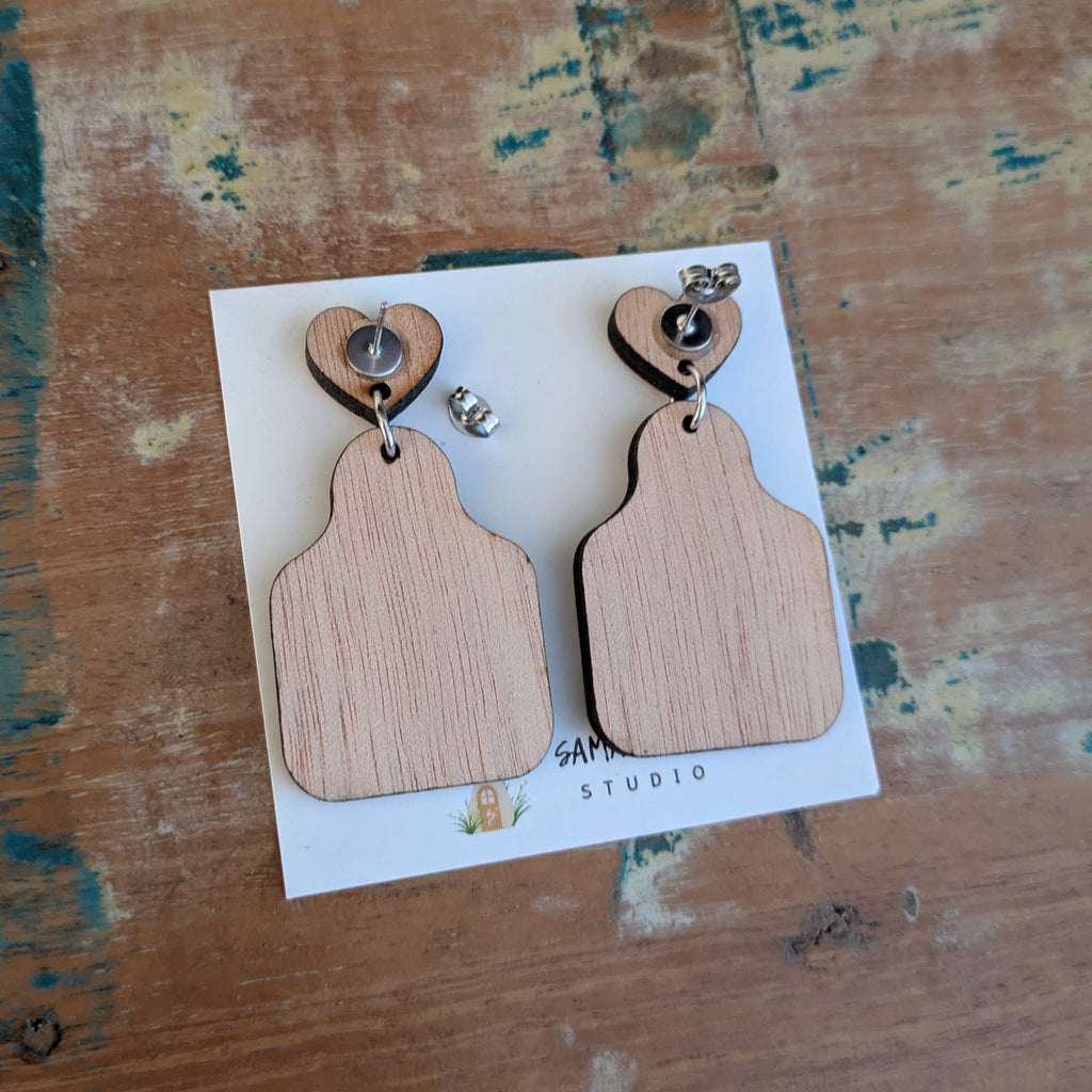 Country Music Tag Dangle Earrings