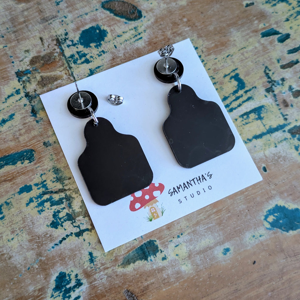 Cattle & Animal Tag Acrylic Dangle Earrings