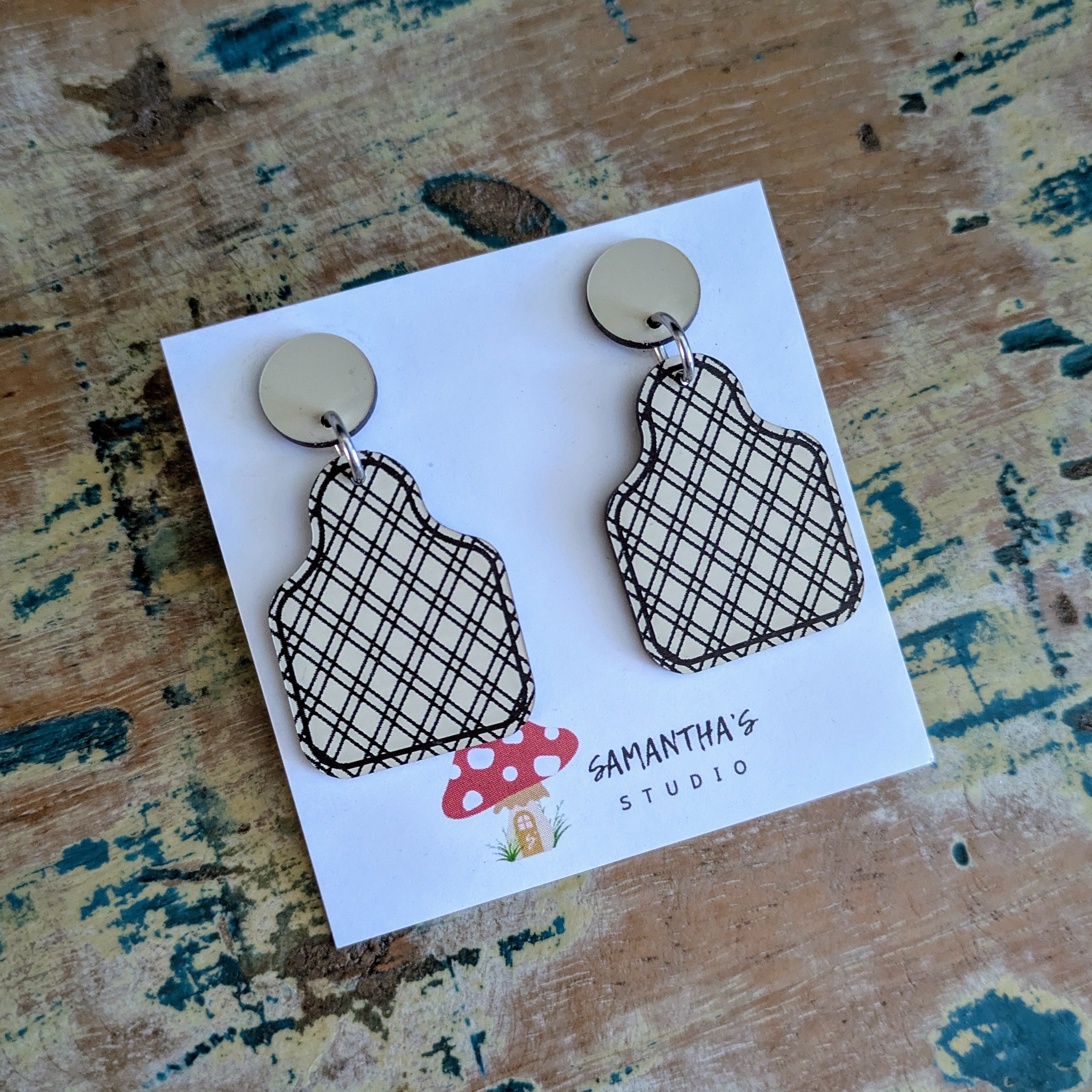 Cattle & Animal Tag Acrylic Dangle Earrings