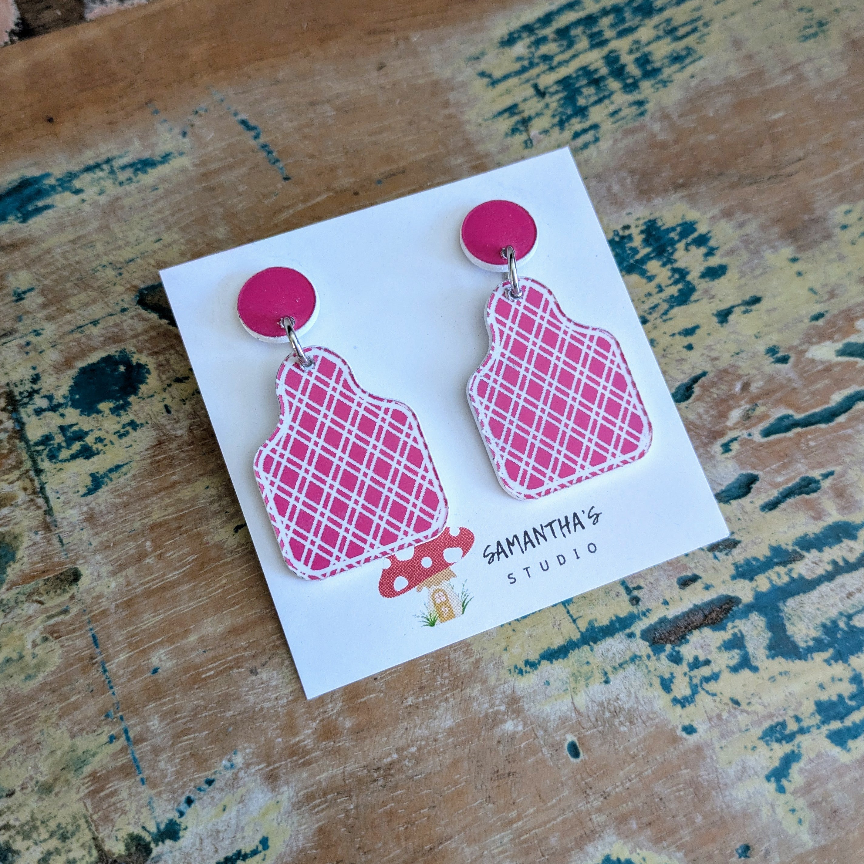 Cattle & Animal Tag Acrylic Dangle Earrings