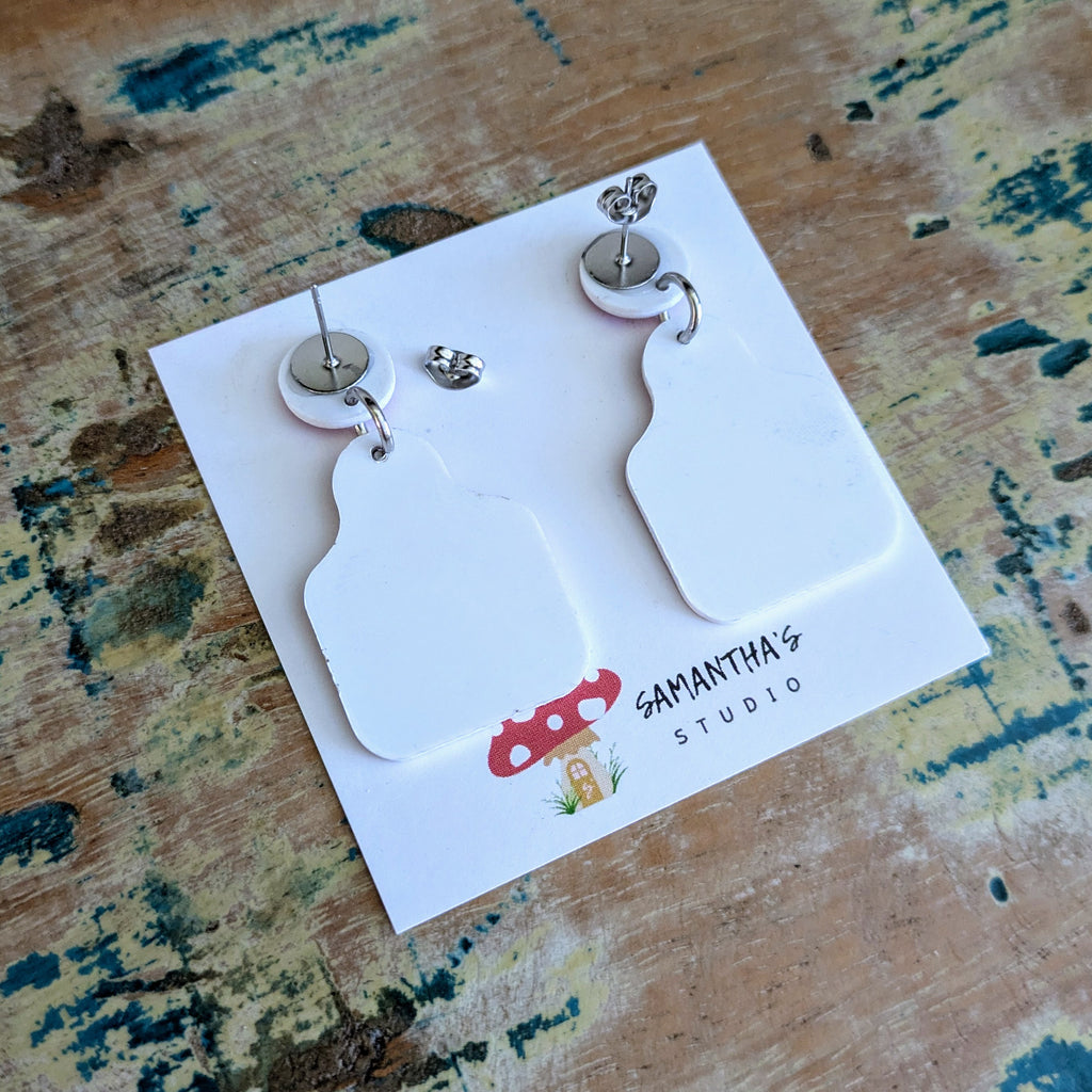 Cattle & Animal Tag Acrylic Dangle Earrings