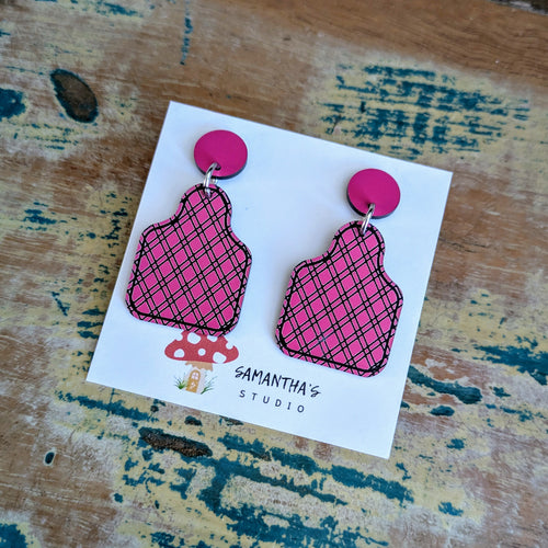Cattle & Animal Tag Acrylic Dangle Earrings