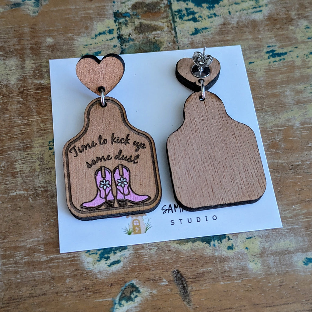 Country Tag Dangle Earrings