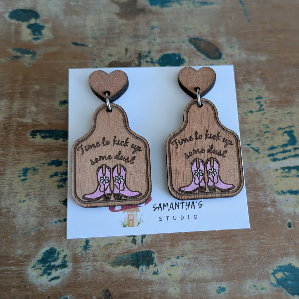 Country Tag Dangle Earrings