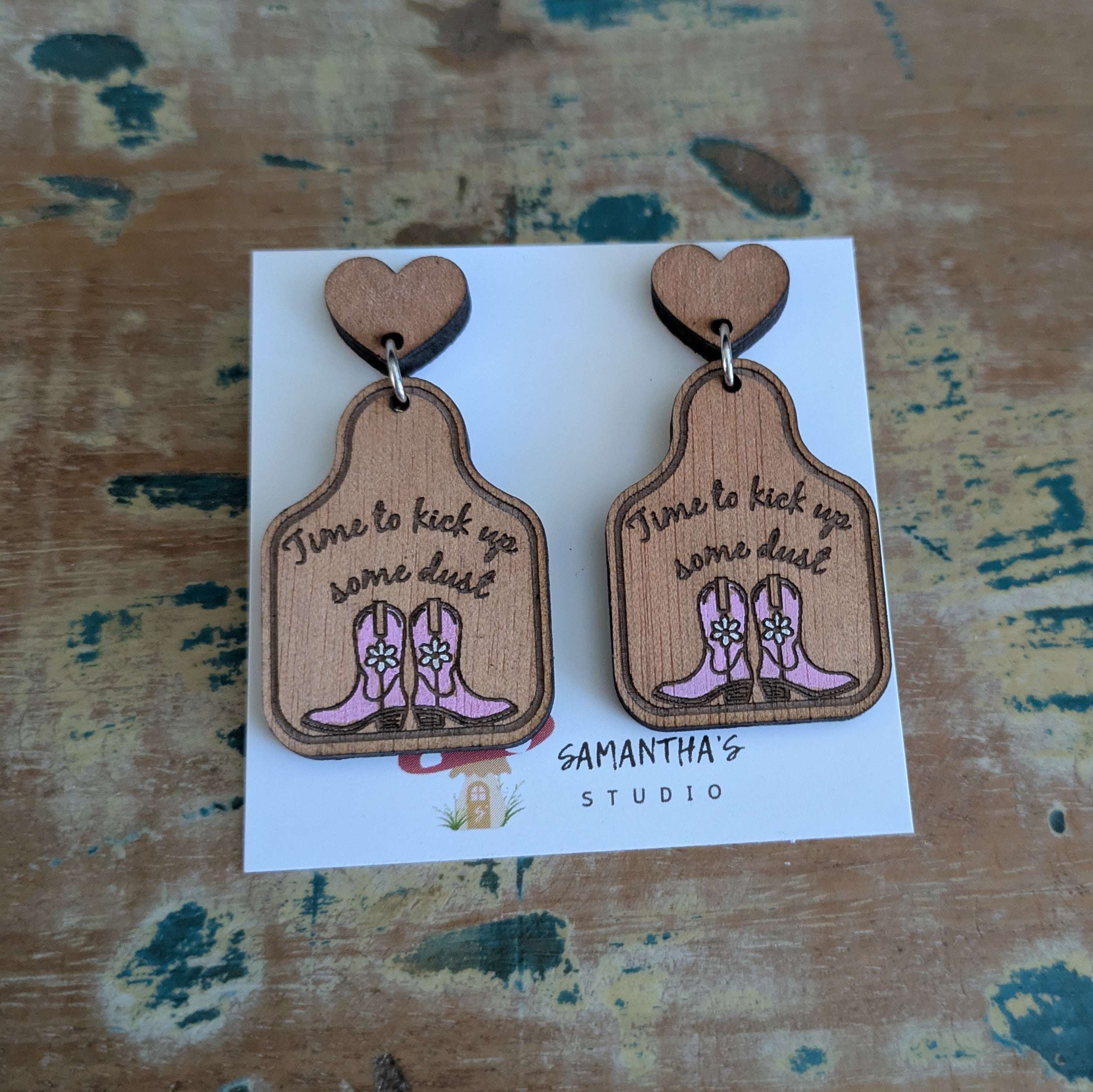 Country Tag Dangle Earrings