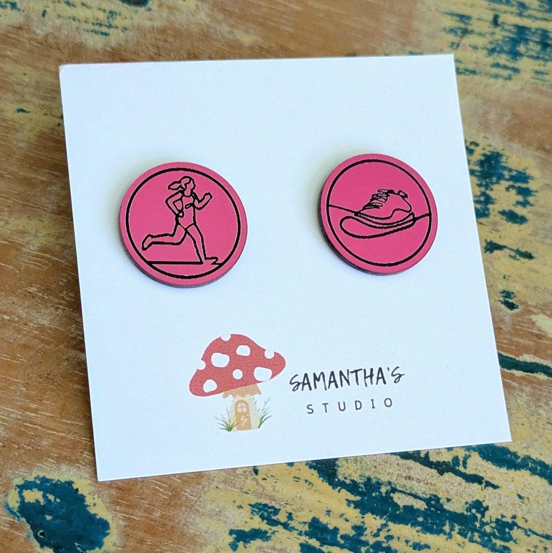 Running Acrylic Stud Earrings