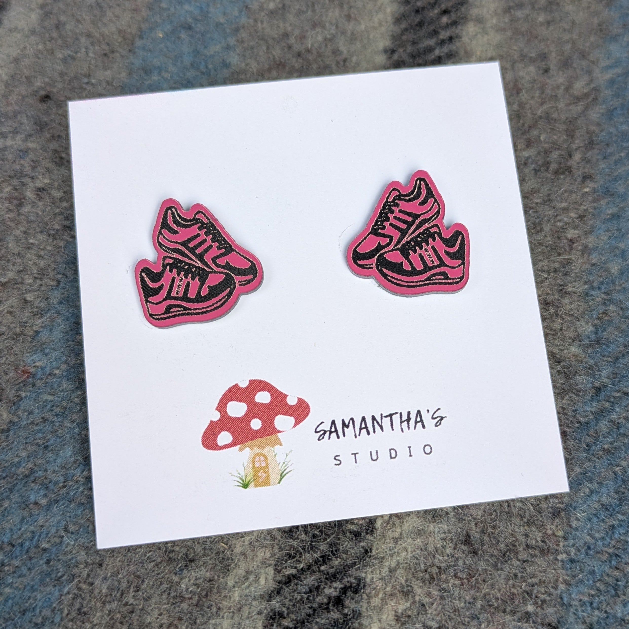 Running Shoes Acrylic Stud Earrings