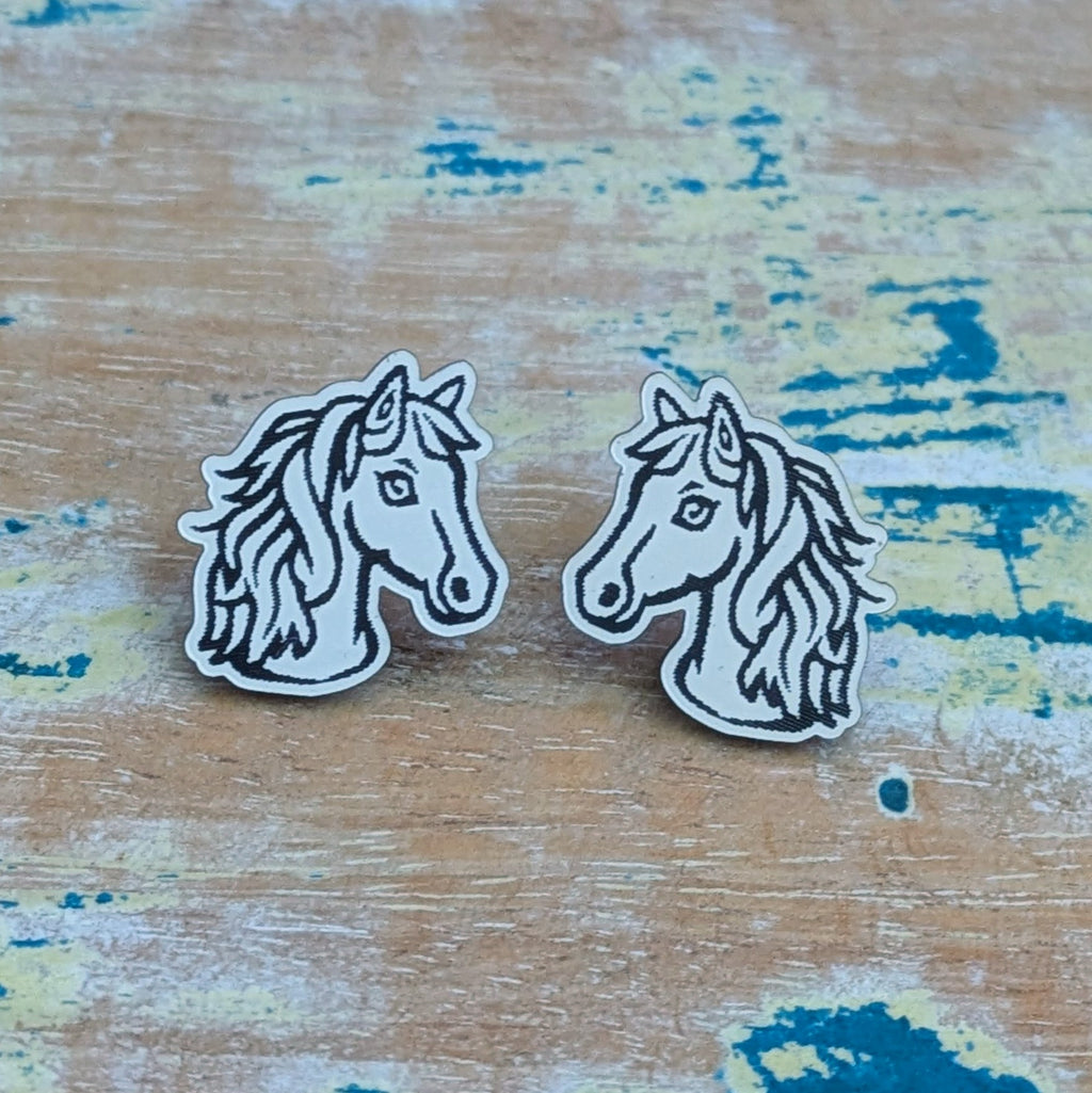 Horse Acrylic Stud Earrings